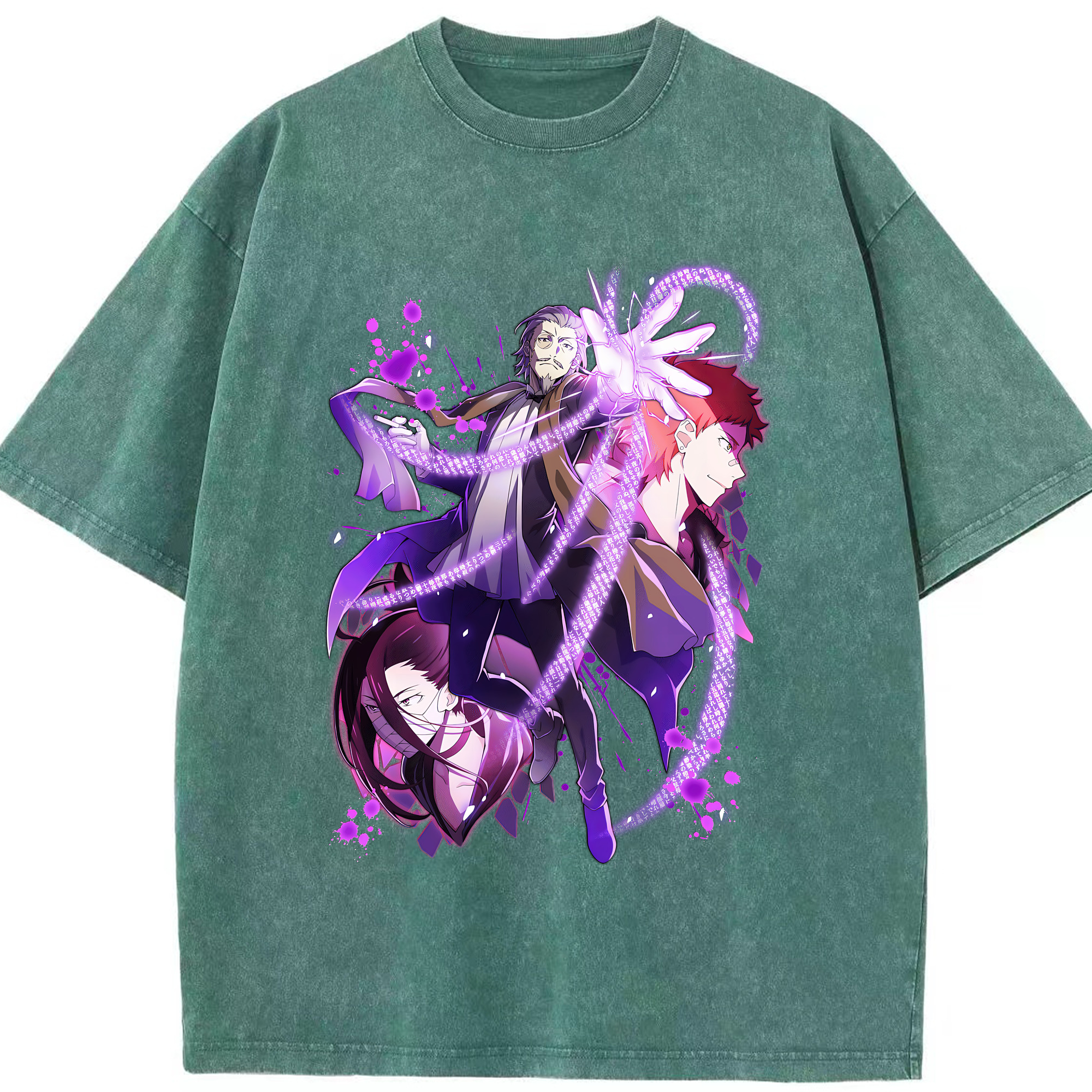 （画像用） 文豪ストレイドッグス Bungo Stray Dogs 綿100% ヴィンテージ風 半袖Tシャツ（フロントプリント）